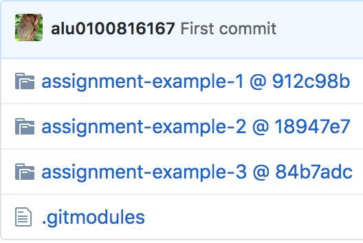 Estructura de un repositorio de evaluación en GitHub.